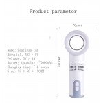 Wholesale Bladless Safety USB Rechargeable Handheld 3 Speed Strong Wind Electric Cooling Fan with Cell Phone Holder and LED Light (White)